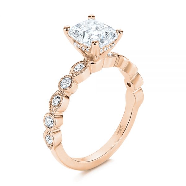 14k Rose Gold 14k Rose Gold Diamond Engagement Ring - Three-Quarter View -  106438