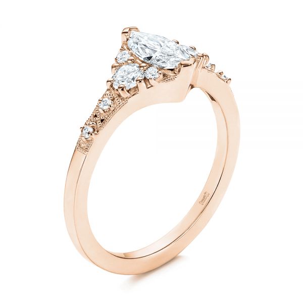 14k Rose Gold 14k Rose Gold Diamond Engagement Ring - Three-Quarter View -  106659