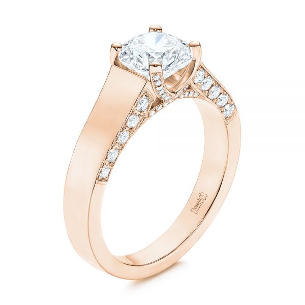 14k Rose Gold 14k Rose Gold Diamond Engagement Ring - Three-Quarter View -  106664