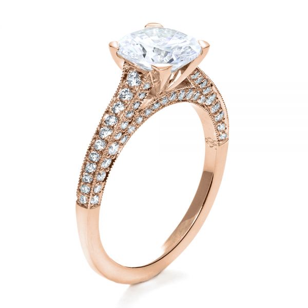 18k Rose Gold 18k Rose Gold Diamond Engagement Ring -  196