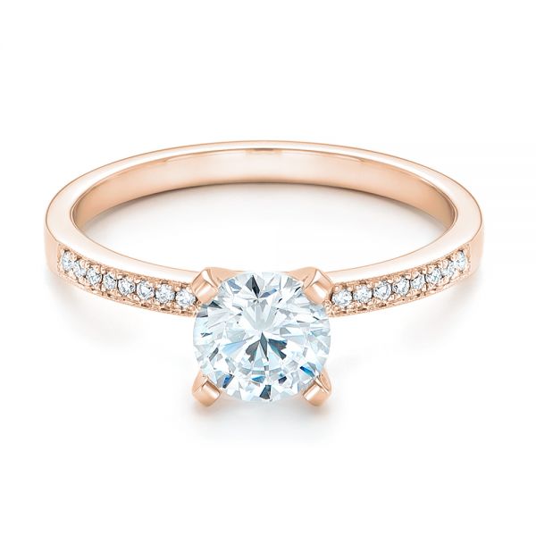 14k Rose Gold 14k Rose Gold Diamond Engagement Ring - Flat View - 102585