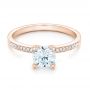 18k Rose Gold 18k Rose Gold Diamond Engagement Ring - Flat View -  102585 - Thumbnail