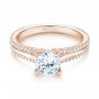 14k Rose Gold 14k Rose Gold Diamond Engagement Ring - Flat View -  103078 - Thumbnail