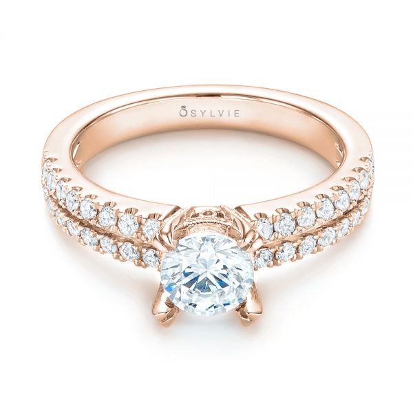 14k Rose Gold 14k Rose Gold Diamond Engagement Ring - Flat View -  103085