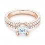 18k Rose Gold 18k Rose Gold Diamond Engagement Ring - Flat View -  103085 - Thumbnail