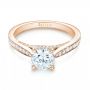 18k Rose Gold 18k Rose Gold Diamond Engagement Ring - Flat View -  103086 - Thumbnail