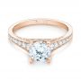 14k Rose Gold 14k Rose Gold Diamond Engagement Ring - Flat View -  103088 - Thumbnail