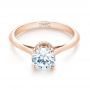 18k Rose Gold 18k Rose Gold Diamond Engagement Ring - Flat View -  103319 - Thumbnail