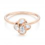 18k Rose Gold 18k Rose Gold Diamond Engagement Ring - Flat View -  103675 - Thumbnail