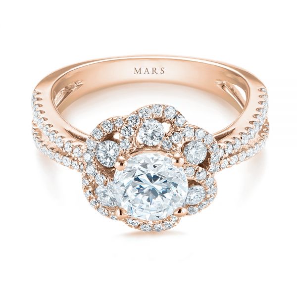 14k Rose Gold 14k Rose Gold Diamond Engagement Ring - Flat View -  103678