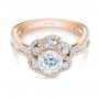 18k Rose Gold 18k Rose Gold Diamond Engagement Ring - Flat View -  103678 - Thumbnail