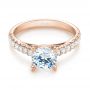 14k Rose Gold 14k Rose Gold Diamond Engagement Ring - Flat View -  103682 - Thumbnail