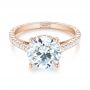 18k Rose Gold 18k Rose Gold Diamond Engagement Ring - Flat View -  103714 - Thumbnail