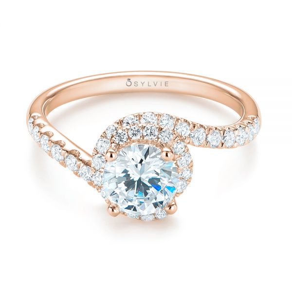 14k Rose Gold 14k Rose Gold Diamond Engagement Ring - Flat View - 103833