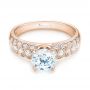 14k Rose Gold 14k Rose Gold Diamond Engagement Ring - Flat View -  103836 - Thumbnail