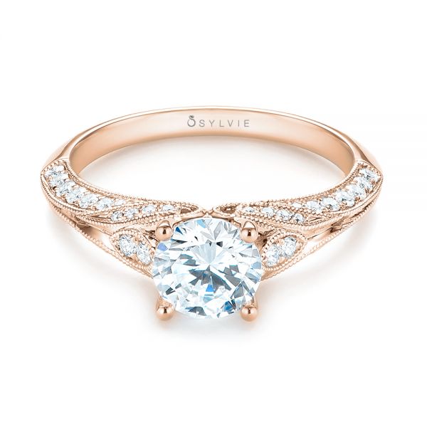 14k Rose Gold 14k Rose Gold Diamond Engagement Ring - Flat View -  103902