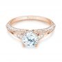 18k Rose Gold 18k Rose Gold Diamond Engagement Ring - Flat View -  103902 - Thumbnail