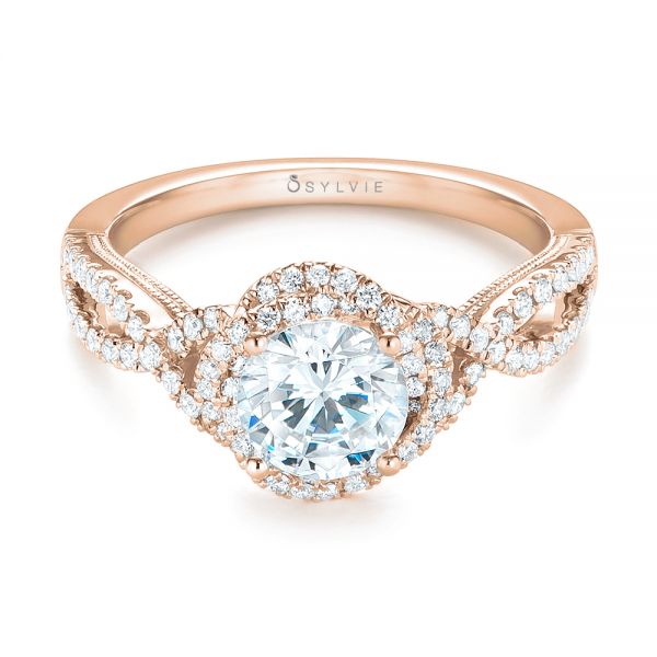 14k Rose Gold 14k Rose Gold Diamond Engagement Ring - Flat View - 103903