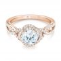 14k Rose Gold 14k Rose Gold Diamond Engagement Ring - Flat View -  103903 - Thumbnail