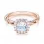 18k Rose Gold 18k Rose Gold Diamond Engagement Ring - Flat View -  103908 - Thumbnail
