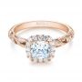 14k Rose Gold 14k Rose Gold Diamond Engagement Ring - Flat View -  103908 - Thumbnail