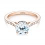 18k Rose Gold 18k Rose Gold Diamond Engagement Ring - Flat View -  104177 - Thumbnail