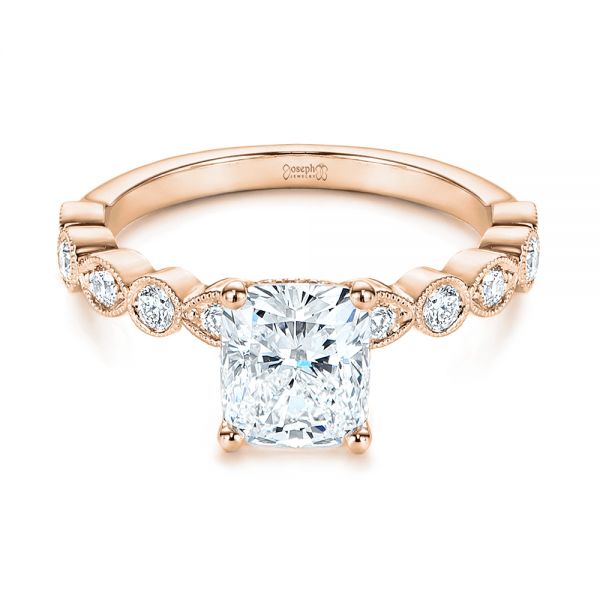 14k Rose Gold 14k Rose Gold Diamond Engagement Ring - Flat View -  106438