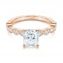 18k Rose Gold 18k Rose Gold Diamond Engagement Ring - Flat View -  106438 - Thumbnail