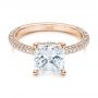 18k Rose Gold 18k Rose Gold Diamond Engagement Ring - Flat View -  106439 - Thumbnail