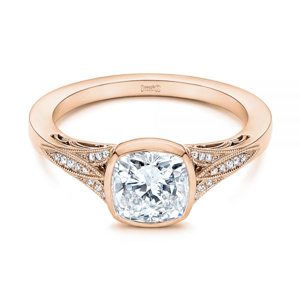 14k Rose Gold 14k Rose Gold Diamond Engagement Ring - Flat View -  106592