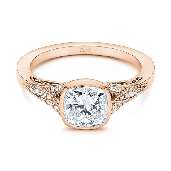 14k Rose Gold 14k Rose Gold Diamond Engagement Ring - Flat View - 106592
