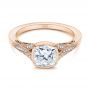 18k Rose Gold 18k Rose Gold Diamond Engagement Ring - Flat View -  106592 - Thumbnail