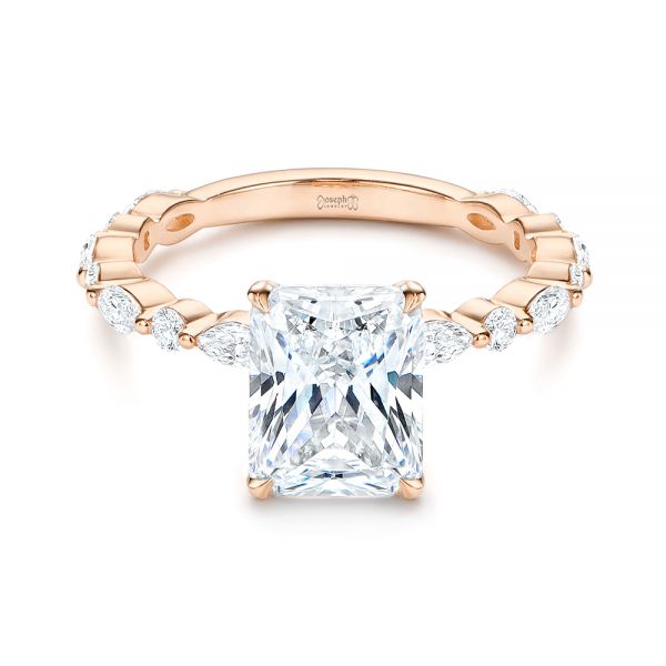 14k Rose Gold 14k Rose Gold Diamond Engagement Ring - Flat View -  106640