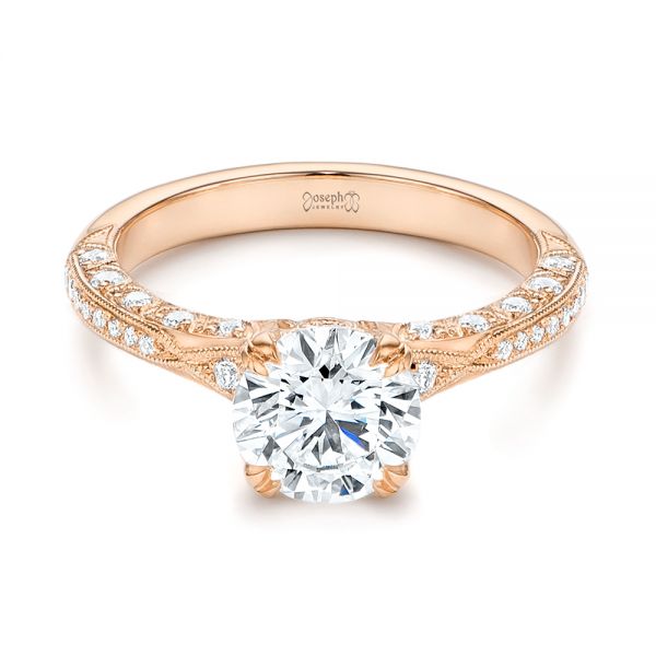 14k Rose Gold 14k Rose Gold Diamond Engagement Ring - Flat View -  106644