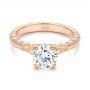 18k Rose Gold 18k Rose Gold Diamond Engagement Ring - Flat View -  106644 - Thumbnail