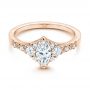 18k Rose Gold 18k Rose Gold Diamond Engagement Ring - Flat View -  106659 - Thumbnail