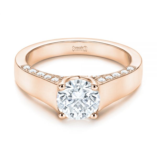 14k Rose Gold 14k Rose Gold Diamond Engagement Ring - Flat View - 106664
