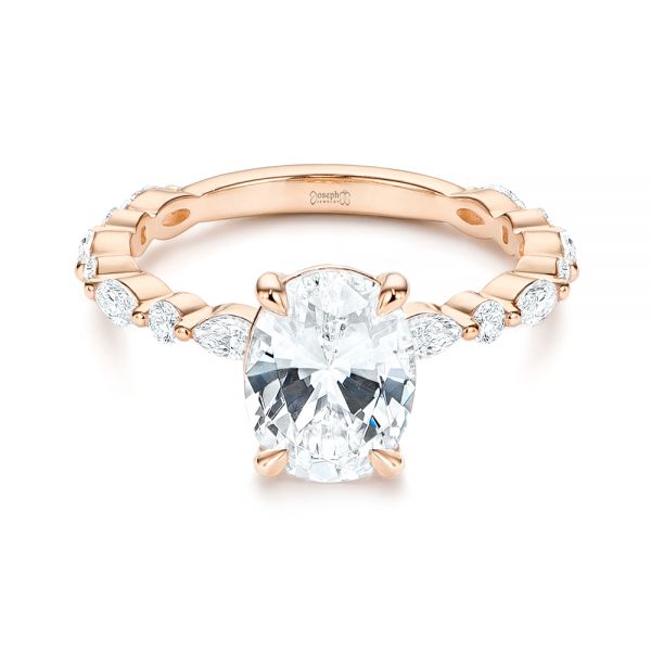 14k Rose Gold 14k Rose Gold Diamond Engagement Ring - Flat View - 106727