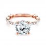 18k Rose Gold 18k Rose Gold Diamond Engagement Ring - Flat View -  106861 - Thumbnail
