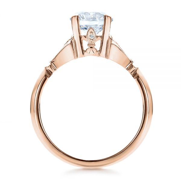 18k Rose Gold 18k Rose Gold Diamond Engagement Ring - Front View -  100100