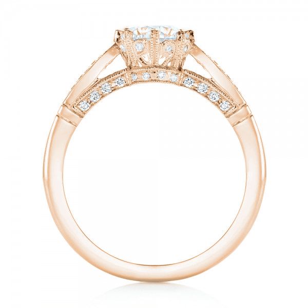 14k Rose Gold 14k Rose Gold Diamond Engagement Ring - Front View -  102672