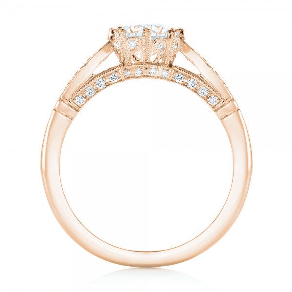 18k Rose Gold 18k Rose Gold Diamond Engagement Ring - Front View - 102672