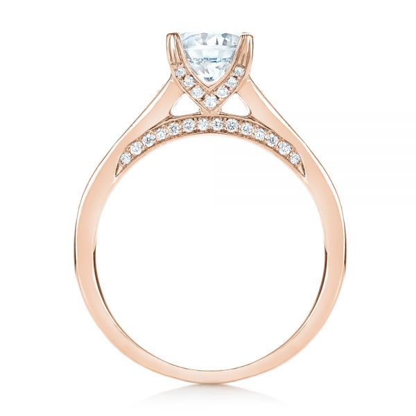18k Rose Gold 18k Rose Gold Diamond Engagement Ring - Front View - 103088
