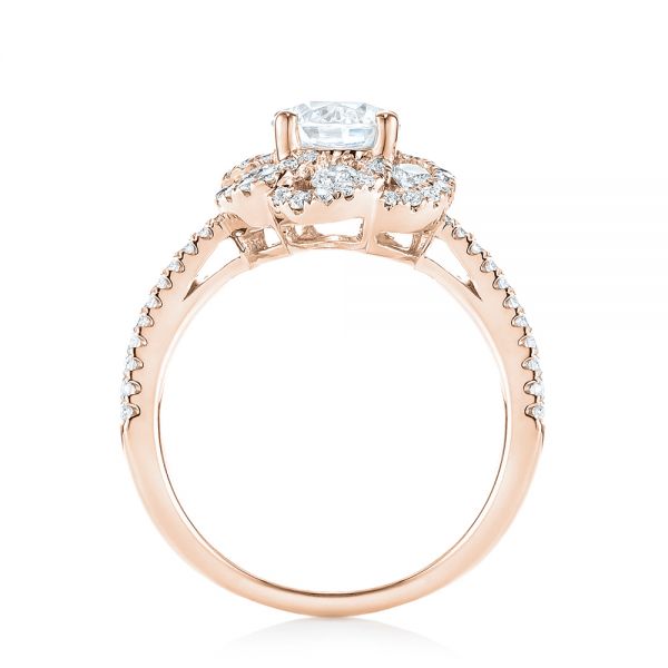 18k Rose Gold 18k Rose Gold Diamond Engagement Ring - Front View -  103678