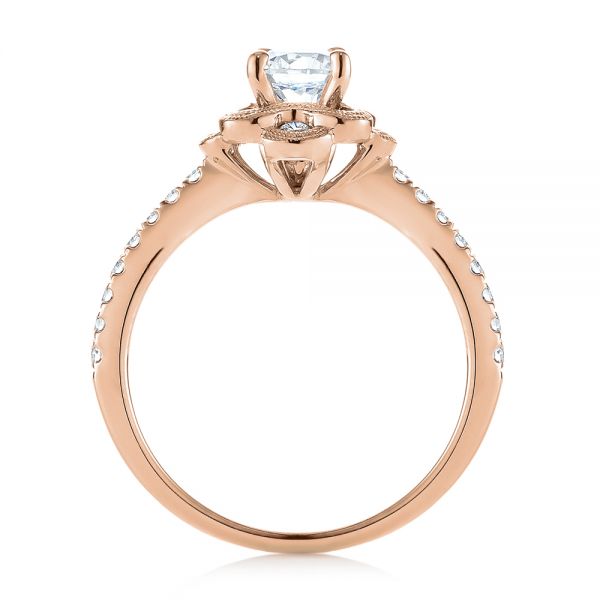 18k Rose Gold 18k Rose Gold Diamond Engagement Ring - Front View -  103680
