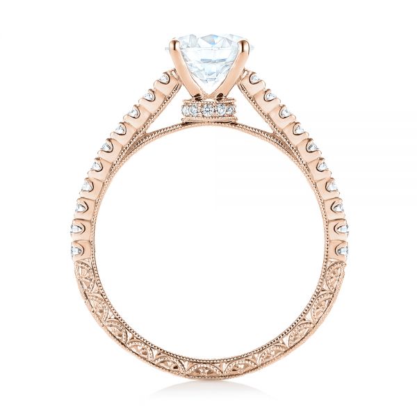 18k Rose Gold 18k Rose Gold Diamond Engagement Ring - Front View -  103713