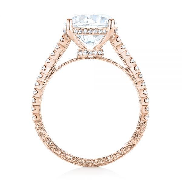 18k Rose Gold 18k Rose Gold Diamond Engagement Ring - Front View -  103714