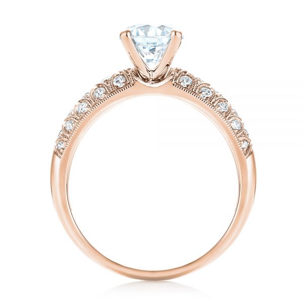 18k Rose Gold 18k Rose Gold Diamond Engagement Ring - Front View -  103836