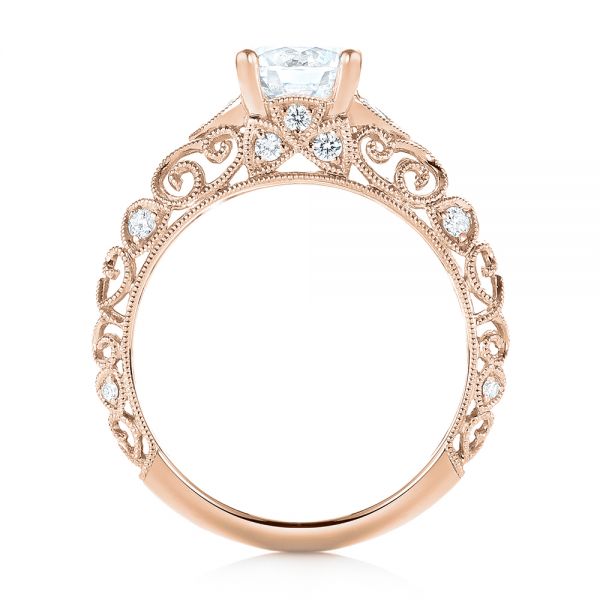 18k Rose Gold 18k Rose Gold Diamond Engagement Ring - Front View -  103901
