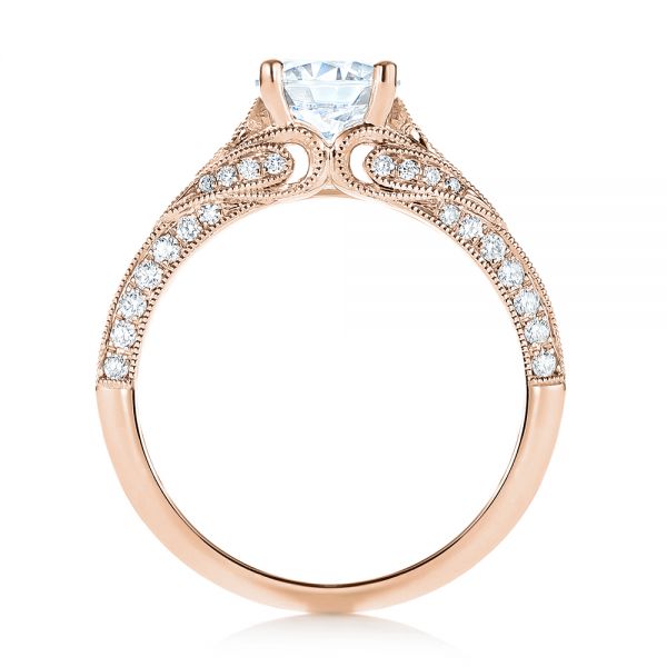 18k Rose Gold 18k Rose Gold Diamond Engagement Ring - Front View -  103902